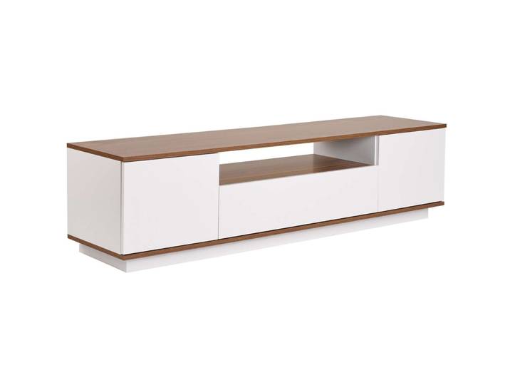 TV-Möbel Georis Weiss/Dunkelbraun Holzwerkstoff B 180 cm - TV-Möbel