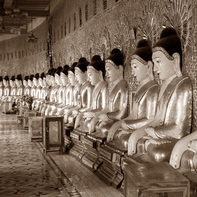 Fototapete PAPERMOON "Chinesische Figuren Sepia", bunt, B:4,5m L:2,8m, Vlies, Tapeten