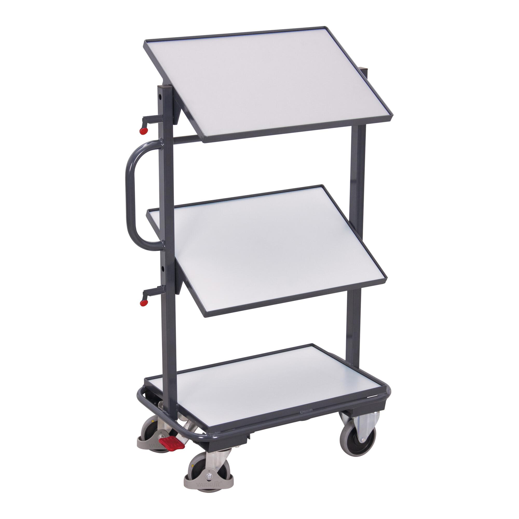 VARIOfit ESD Beistellwagen mit 3 ESD Böden neigbar (sw-400.844)
