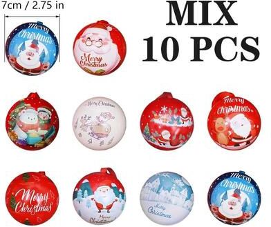 Uplift Essentials Tinplate Christmas Ball Candy Box Ornaments set Mix