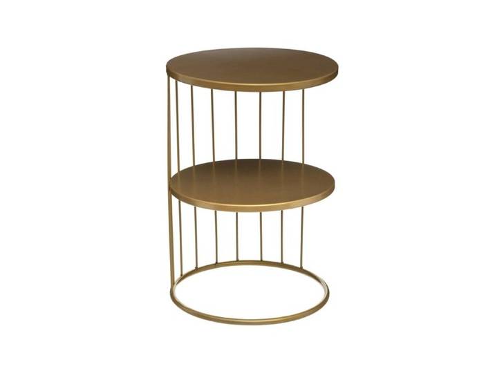 - Table d'Appoint Kobu Dée - D. 36 x H. 52 cm - Métal 2 Plateaux - pour Salon Chambre Bout de Canapé Dé 2 2 plac TABLE D'APPOINT