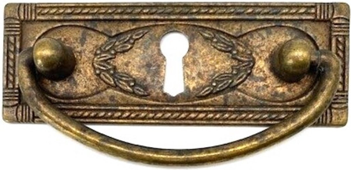 Giusti Ladegreep Brons Antiek Horizontaal met Sleutelgat 96mm