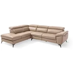 Ecksofa mit Funktion Lioni Leder Braun