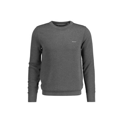Sweater GANT "Strickpullover COTTON PIQUE C-NECK", Herren, Gr. 3XL, grau, Obermaterial: 100% Baumwolle CO., Sweatshirts Sweater