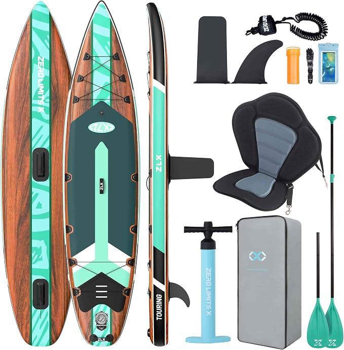 Stand Up Paddling Board 350x83cm, anfängerfreundliches SUP Board mit Abnehmbarer Mittelfinne für Stabilität oder Geschwindigkeit, Touren Stand Up Paddle für alle Könnerstufen, 200kg Tragkraft