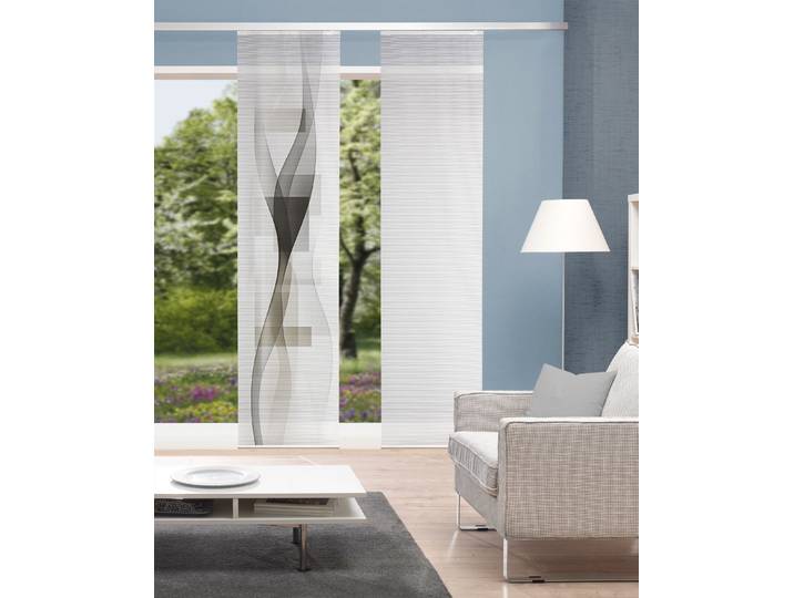 Schiebegardine VISION S LUMA , stein, B:60cm H:260cm, Polyester, Polyester, Gardinen, Schiebegardine, digital bedruckt