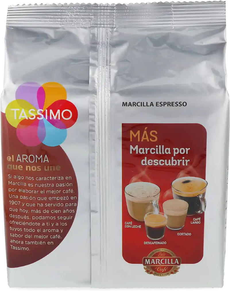 Marcilla   Espresso - 16 Capsules de café pour Tassimo - Espresso - Compatible Tassimo