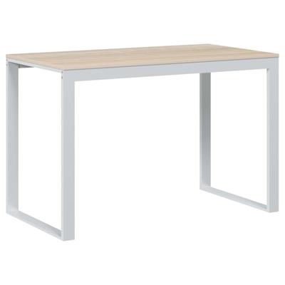 vidaXL Computertisch Weiß und Eiche 110x60x73 cm Spanplatte Atlas Office Comfort Modell
