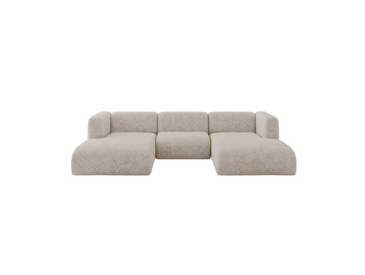 WOHNLANDSCHAFT MIRA-U1 317x179x70 Beige Velours