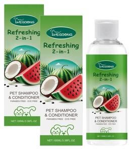 Inspired Living YEGBONG 2 in 1 Pet Shampoo And Conditioner For Dogs & Cats Anti Itch Odor Control Wash 2pcs
