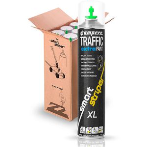 AMPERE Markierungsspray Traffic Extra Paint XL, grün, Langzeit, 6 Dosen je 750 ml