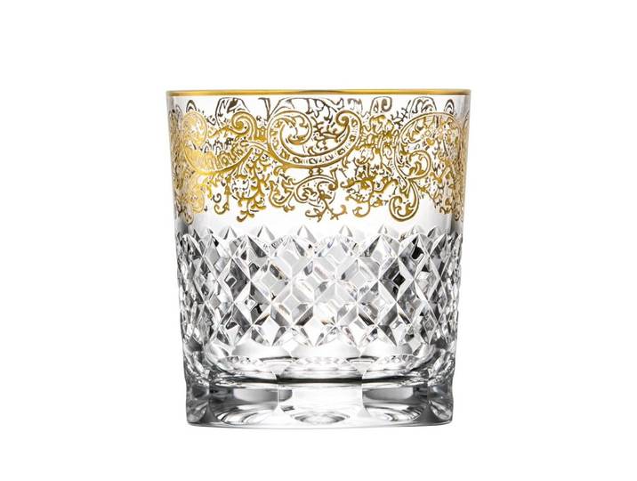 ARNSTADT KRISTALL Whiskyglas Arabeske Gold (9 cm) - Kristallglas mundgeblasen · handgeschliffen · H, 1-tlg.