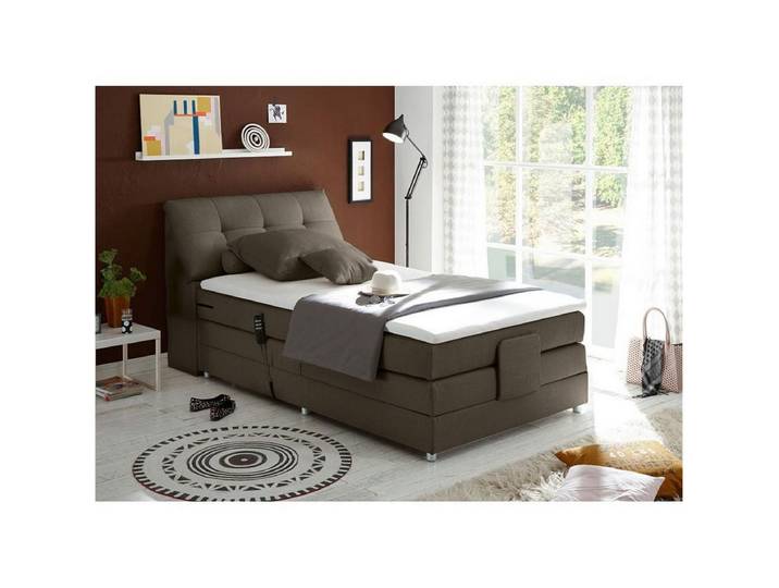 Lomadox Boxspringbett CONCORD3M-09, 120x200cm, H2, elektrisch verstellbar, in stone