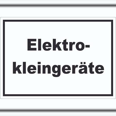 HB-Druck Elektrokleingeräte Mülltrennung Aufkleber mit Text A2 (420x594mm)