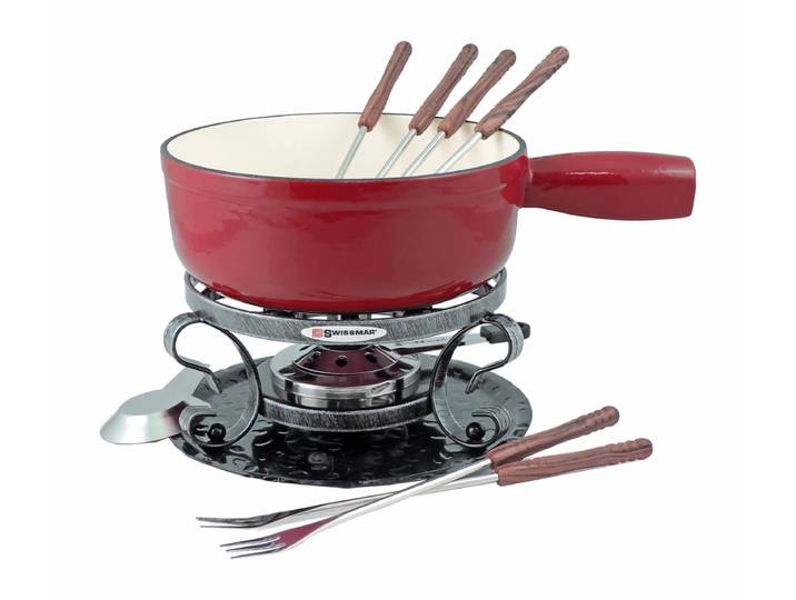 Swissmar Lugano Fondue-Set - 9-tlg., Kirschrot