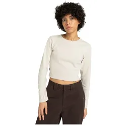 Element, Damen, Sportshirt, Icon Crop Ls W - T-Shirt - Damen (XS), Beige