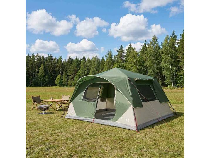 vidaXL Sofort Zelt 10 Personen Grün Polyester und Stahl