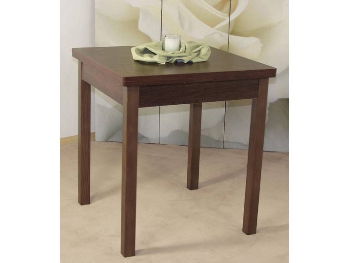 Esstisch HOME AFFAIRE Hugo , braun (nussbaum dunkel), B:67cm H:75cm T:67cm, Tische, Esstisch, mit Auszugsfunktion