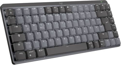 Logitech MX Mechanical Mini (Linear) Bluetooth, Funk Tastatur Deutsch, QWERTZ Graphit Abnehmbares Kabel, Beleuchtet, Wiederaufladbar
