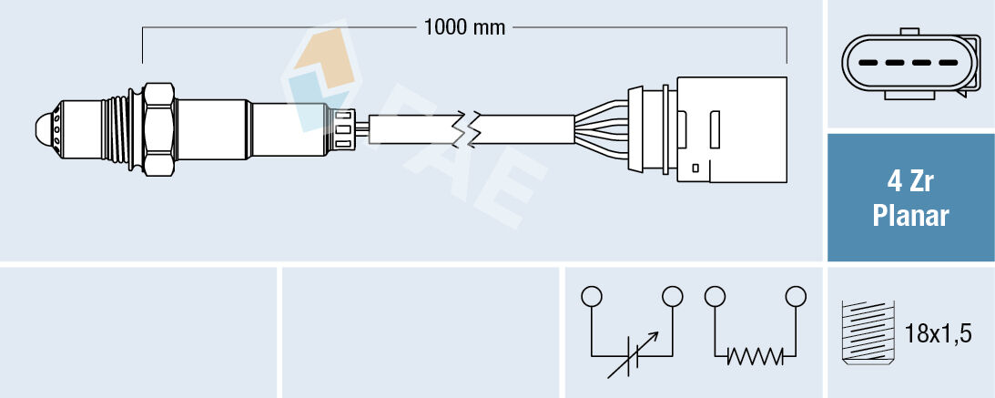 Fae Lambdasonde 77404 Nach Katalysator Für Vw Seat