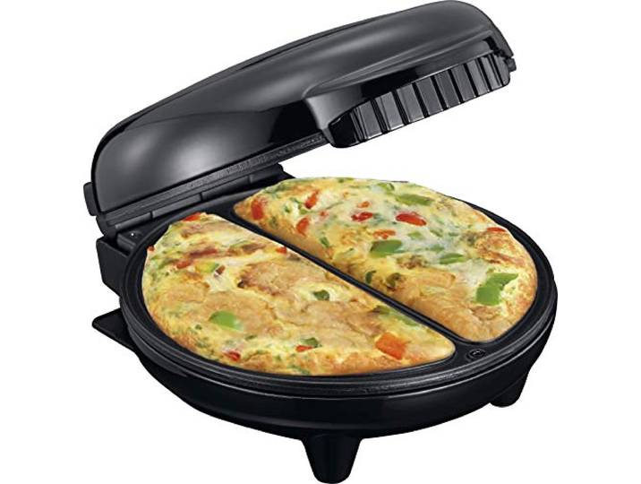 MELISSA 16250086 Omlett Maker Contactgrill-750 Watt omeletten snel, eenvoudig en zonder plakken bereiden, zwart