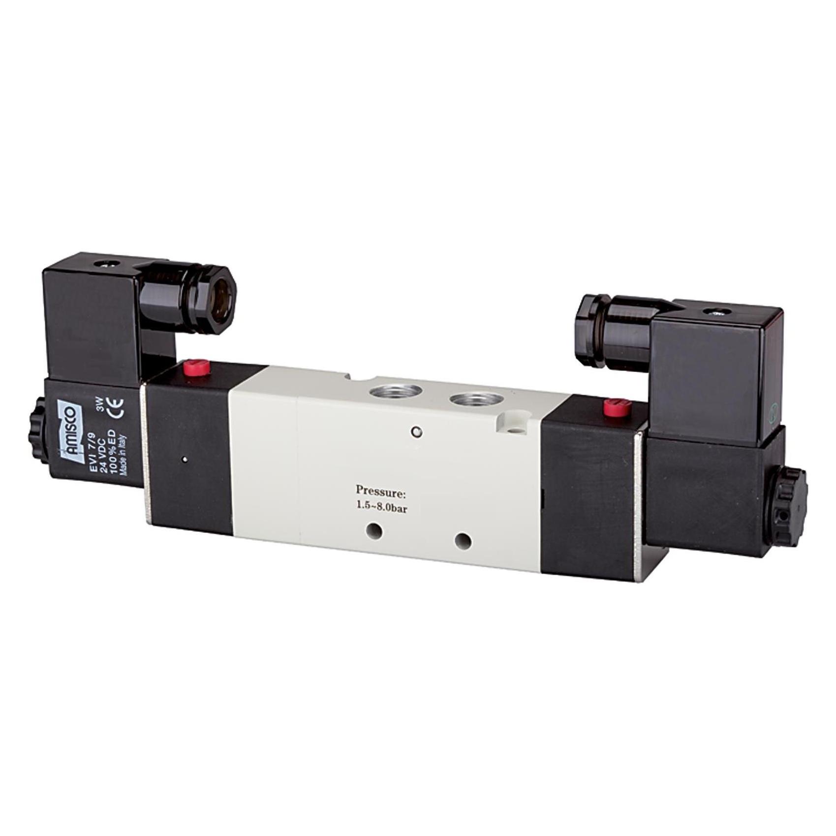 Riegler 5/3-Wegeven elektrpn. "4V" Mitte geschl. G 1/8, 24VDC, 550l/min (517.3002)