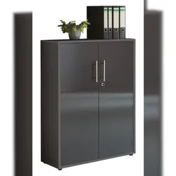 moebel-dich-auf Aktenschrank TABOR niedrig in anthrazit / anthrazit Hochglanz