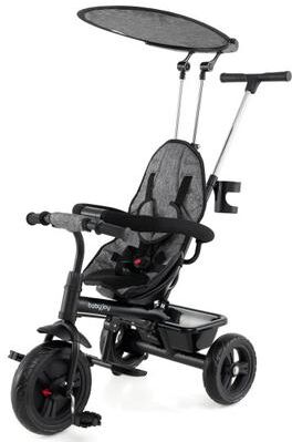 Costway 7-in-1 Baby Stroller Tricycle with Adjustable Canopy and Foldable Footrests for Ages 9-60 Months Old-Gray