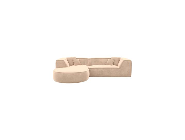 4-Sitzer Design Ecksofa „Lorenza“ mit Samtbezug Samtbezug Beige BLOOMINGLOFT Collection
