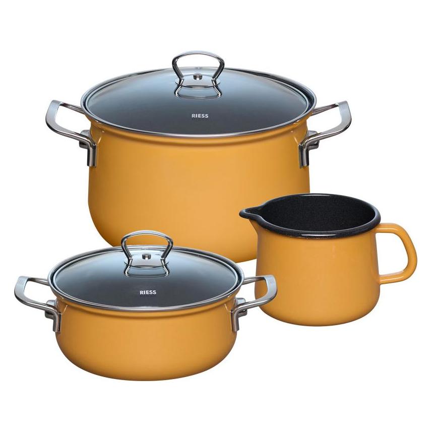 Riess Email Kochtöpfe, Starterset 3-tlg ORANGE 0520-113 (30334534)