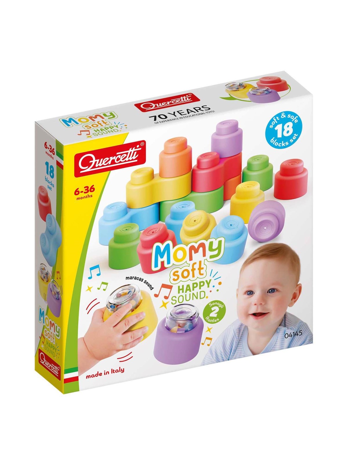 Quercetti - Momy Soft Building Blocks with Sound 18 pcs.