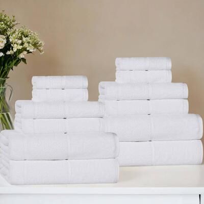 Superior Mile Smart Twist Viscose Cotton Blend 12 Piece Towel Set