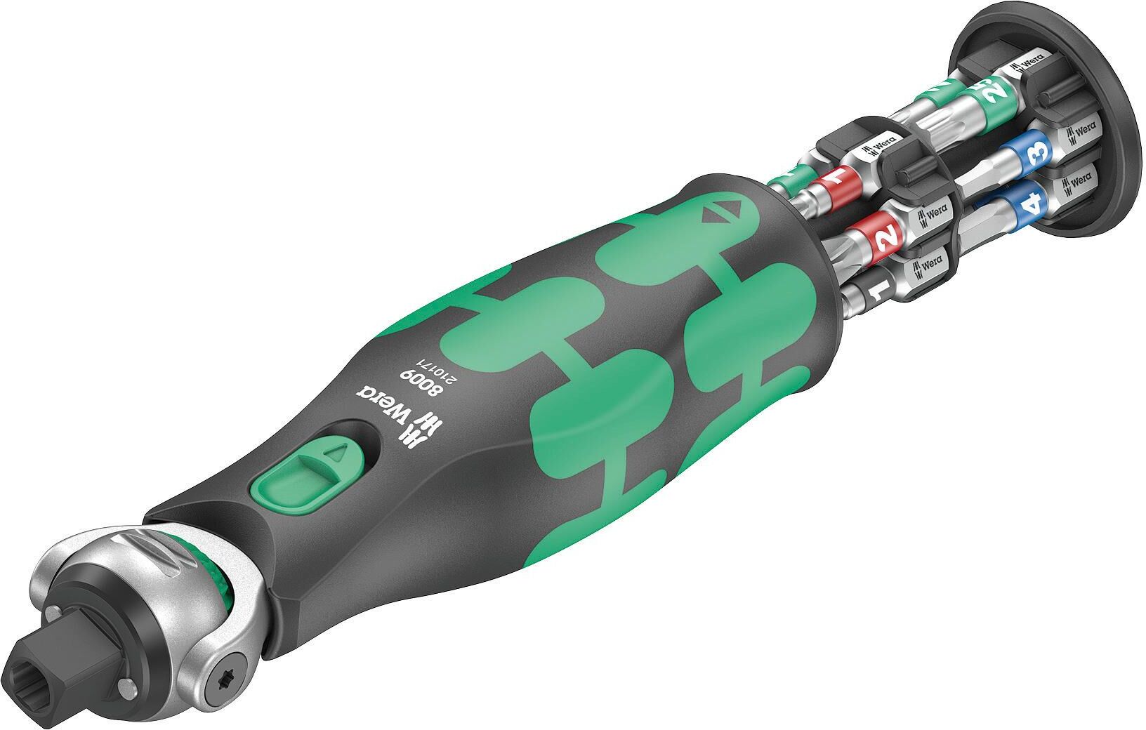 Ratsche WERA "Wera 8009 Zyklop Pocket Set 1", grün (bunt), Schraubenschlüssel, Ratsche bunt Einheitsgröße