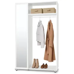 Tchibo - Mobile Spiegelschrank-Garderobe - 110,5x45,5x180cm - weiß -