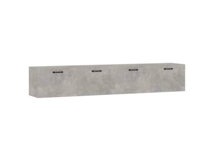 QINXIXINAIXI Wandschraenke 2 STK. Betongrau 100x36,5x35 cm Holzwerkstoff Wandmontage,2 Faecher je Schrank,viel Stauraum,Holzwerkstoff,glatte Oberflaeche,Betongrau,schlichtes Design,Montageanleitung