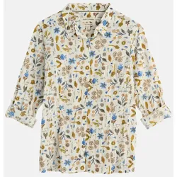 Seasalt Bluse Larissa Damen Weiß Gelb Blau Blumen Floral