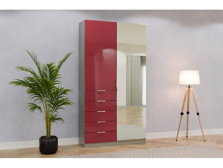 Garderobenschrank nach Maß - RAL 4002 Rotviolett - 225x120x39cm - Individuell konfigurieren