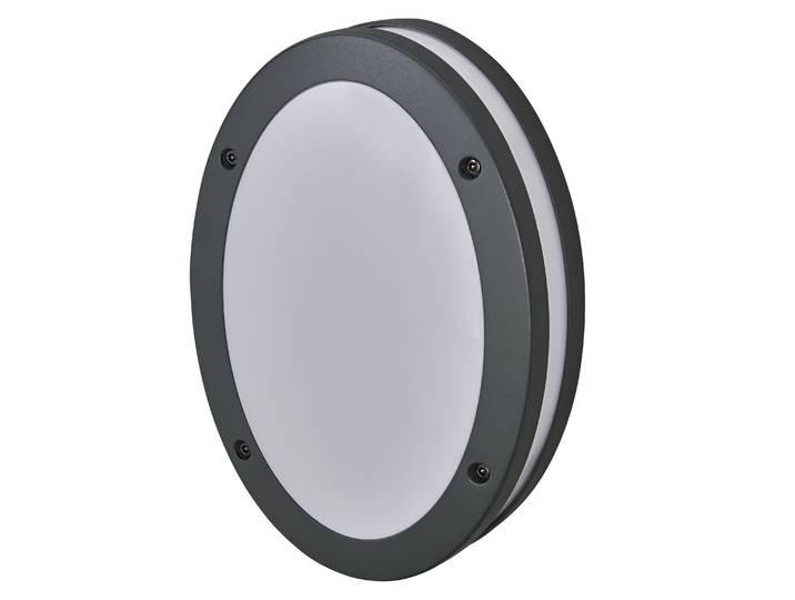 OSRAM 4099854447495 Wandleuchten mit dunkelgrauem Gehäuse aus Aluminiumdruckguss, Schutzart IP65, mattiertem Diffusor und E27-Fassung not relevant not relevant