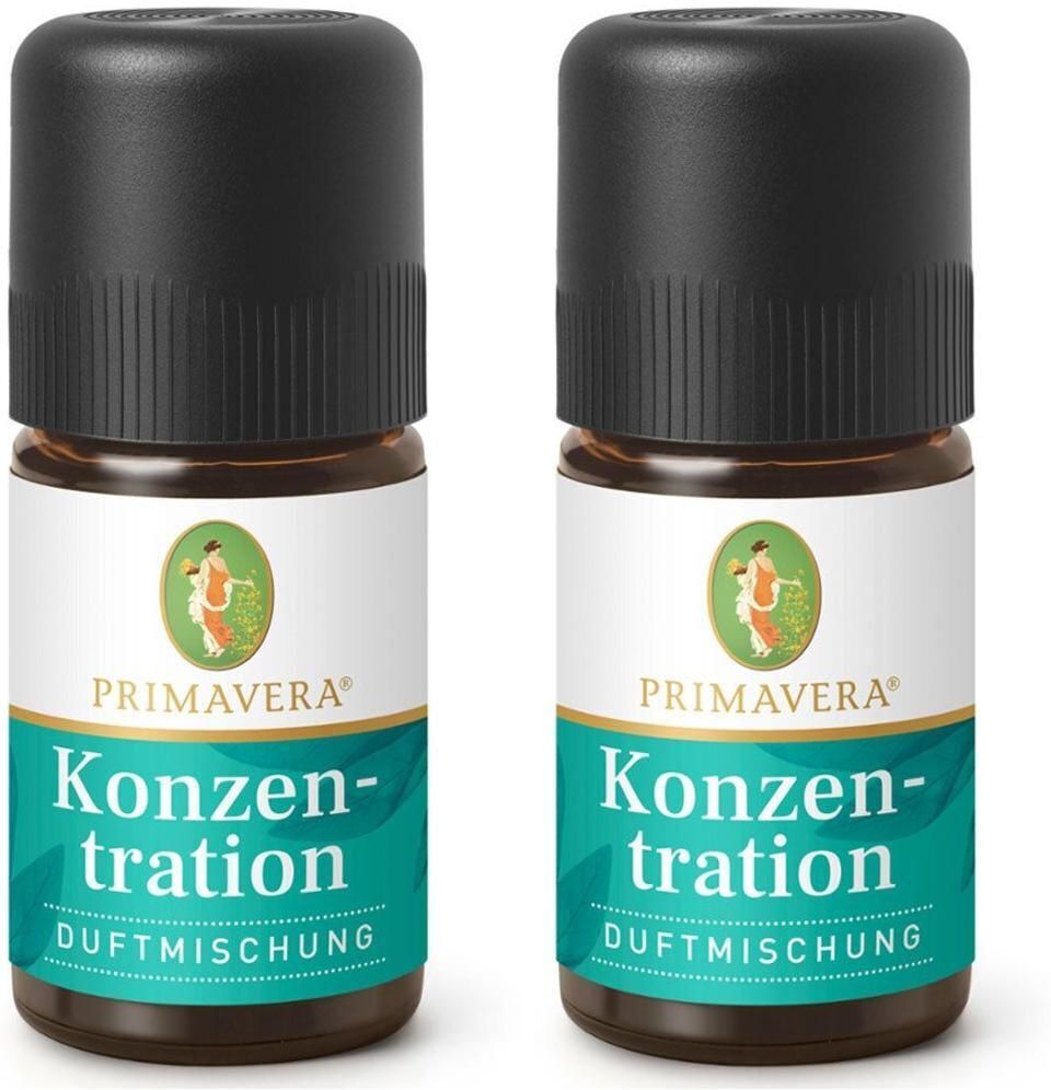 PRIMAVERA Konzentration Duftmischung ätherisches Öl 2x 2x5 ml Ätherisches