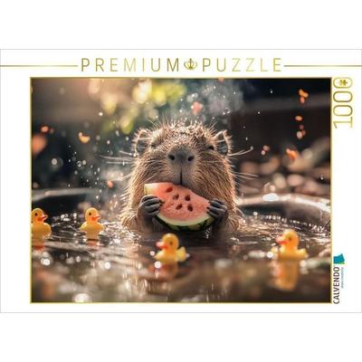 CALVENDO Puzzle Capybaras sind wie Kalender ohne Montag | 1000 Teile Lege-Größe 64x48cm Foto-Puzzle für glückliche Stunden