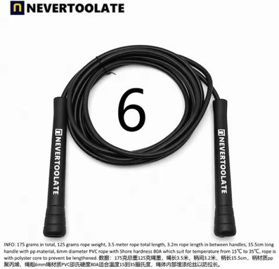 Inspire Picks NeverTooLate PVC Fitness Skip Rope Strong PVC Skip Rope With Long Handles 1