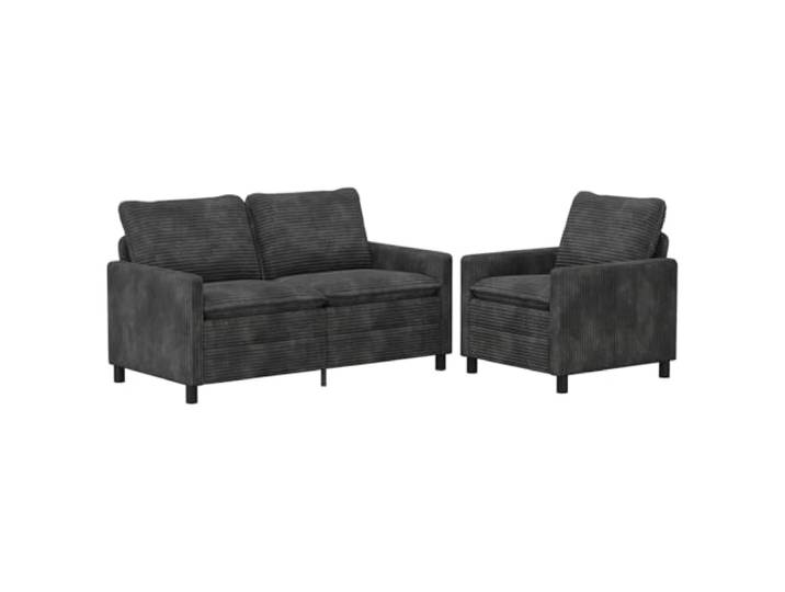 PUGYNBK Sofa-Set, 2-teilig, dunkelgrau, Polyester, mit Metallrahmen Metallrahmen, weiche Kissen, waschbare Bezüge, abnehmbare Rückenlehne, Kissen im Lieferumfang enthalten, konische Beine