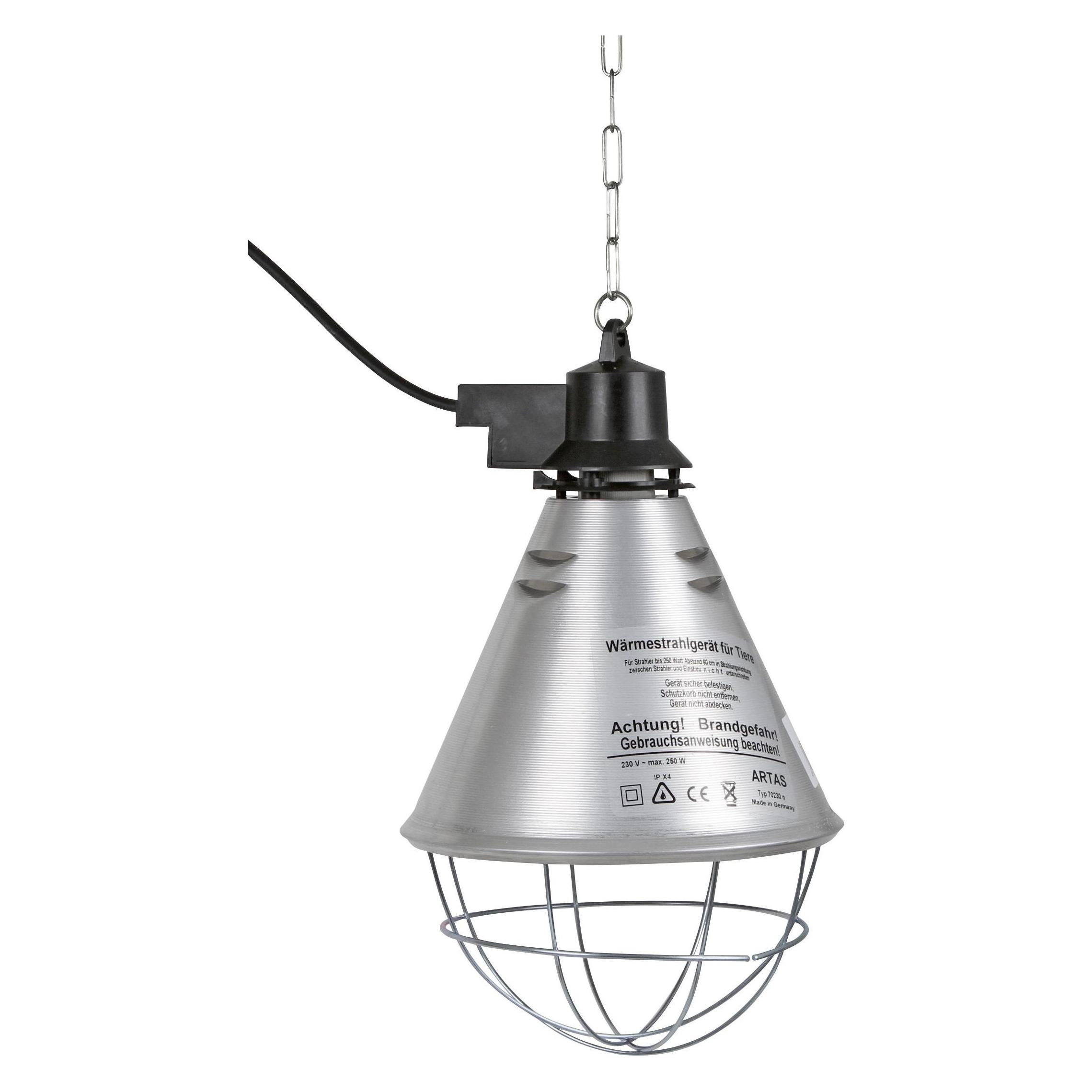 Kerbl Infrarot Wärmestrahler für Ferkel / Küken (ohne Lampe, Alu-Schirm? 21 cm, Kabel 2,5 m, inkl. (2228)