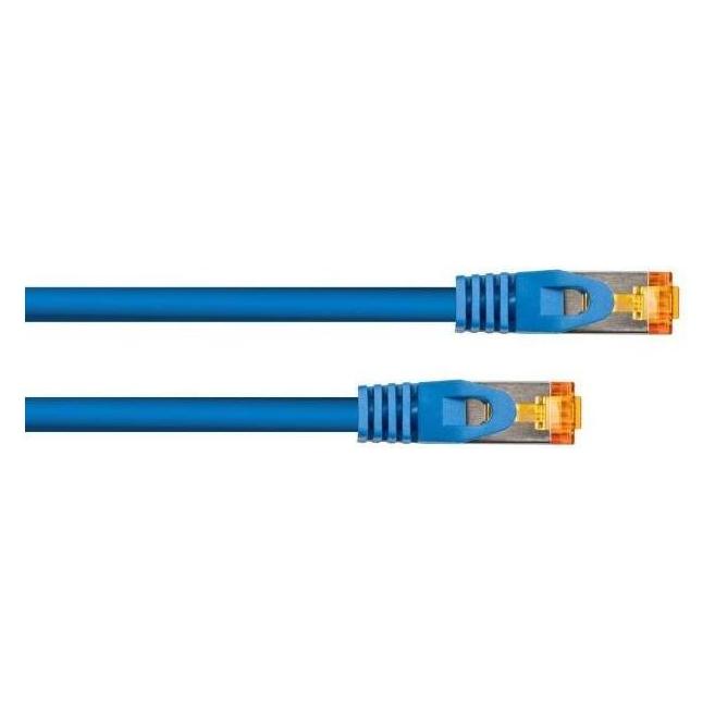 Varia Cat 7 RJ45 Patchkabel TPE blau 2m für Hochgeschwindigkeitsnetzwerke (S/FTP, CAT7, 2 m) (419479)