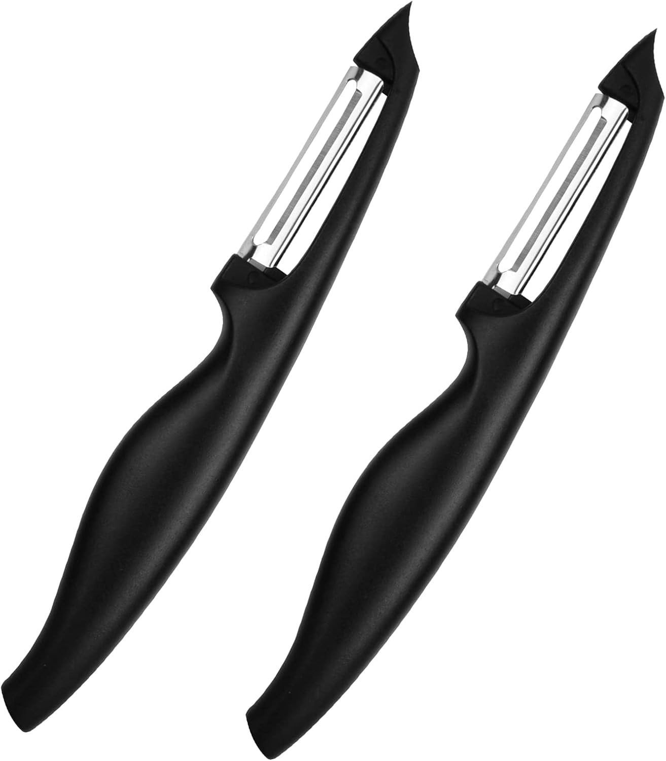 Professionele 2-in-1 Keuken Schil en Rasp Set van Roestvrij Staal met Ergonomische Handgreep in Zwart