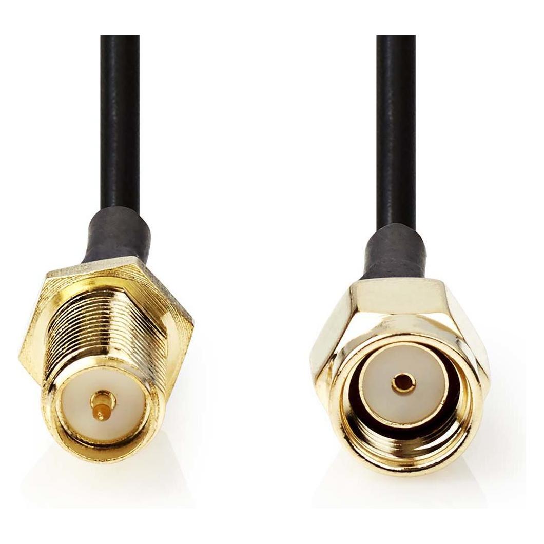 Nedis Antennenkabel | RP SMA-Stecker | RP SMA-Buchse | Vergoldet | 50 Ohm | Einzeln geschirmt | 3.00 (Antennenkabel) (CSGL02210BK30)