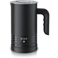 Arendo Milchaufschäumer mit 4 Programmen, 400 W, für warmen und kalten Schaum, Doppelwandgehäuse und Abschaltautomatik, schwarz