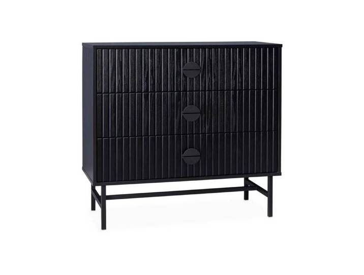 sweeek - Commode décor bois rainuré 3 tiroirs BAZALT