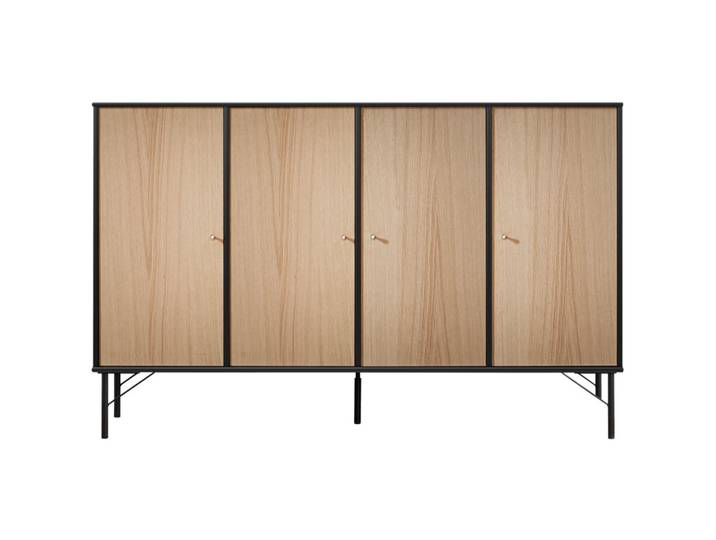 Sideboard Mister Schwarz, Eiche Holzwerkstoff Eiche Nachbildung B 136 H 89 cm