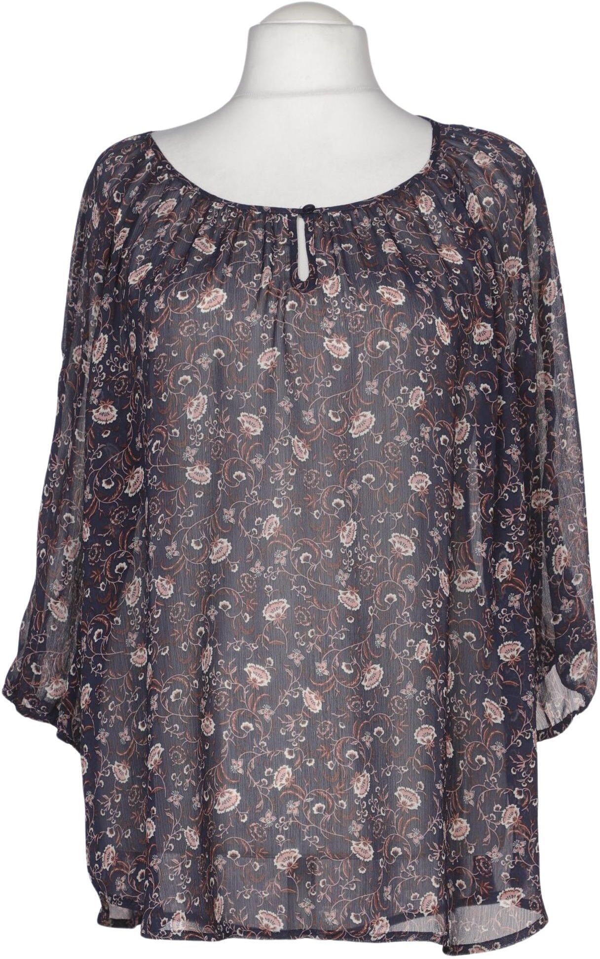 Ulla Popken Damen Bluse, Marineblau, Gr. 4Xl, Synthetik - Second Hand